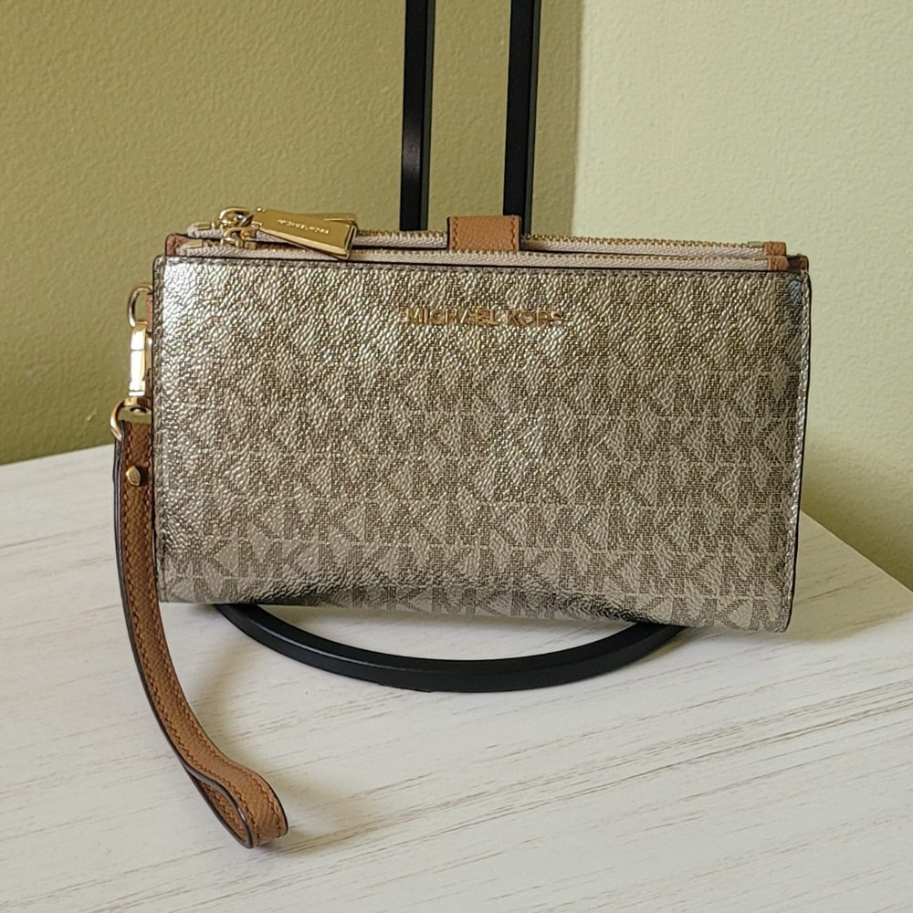 Michael Kors Gold MK Signature Wristlet